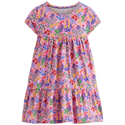 代购 MiniBoden女童连衣裙 26春夏季草甸粉纯棉短袖儿童裙 2-12岁