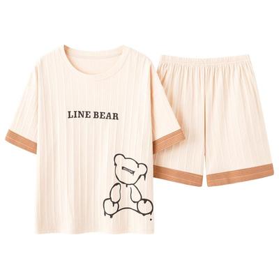 女大码宽松学生短袖家居服套装