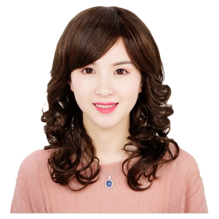 假发女长发自然全头真发全真人发妈妈款长卷发化疗光头假发套可扎