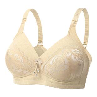 d罩杯妈妈内衣文胸中年妇女大胸无钢圈中老年人大码胸罩200斤薄款