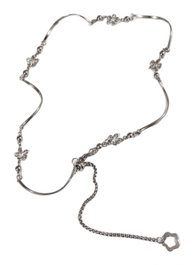 日韩系ins风镂空花朵波浪螺旋拼接抽拉项链小众设计感y2k甜酷复古