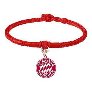 拜仁慕尼黑足球俱乐部 | 红白拼接队徽款编织手绳饰品球迷周边