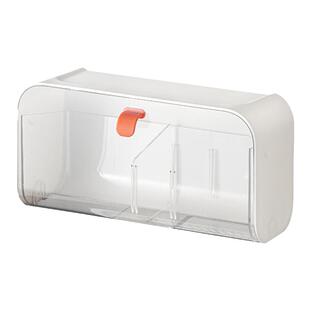 翻斗式收纳盒壁挂式透明卫生间洗漱台护肤品化妆品免打孔防水带盖