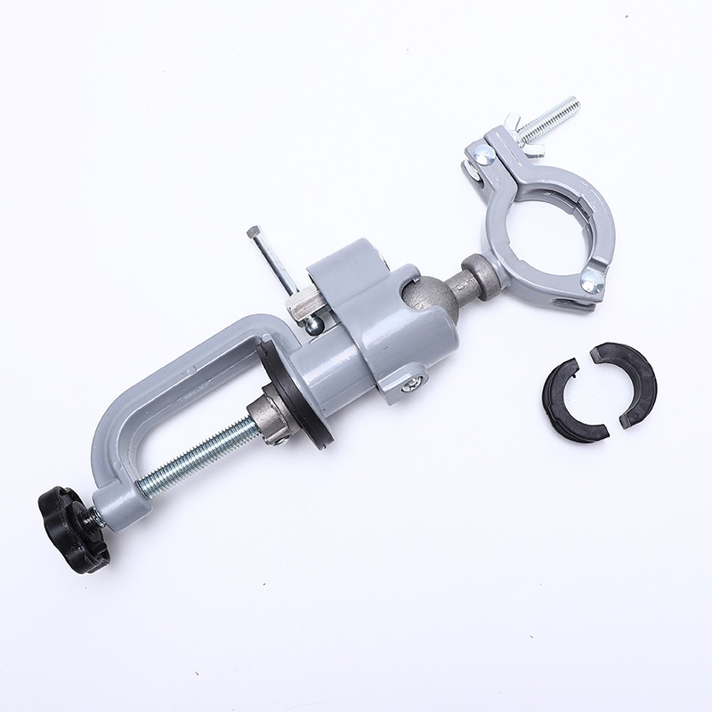 直营360度铝合金万向旋转台钳 电钻电磨机支架 桌虎钳批发