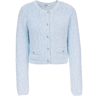 ONLY2025冬季新款甜美小香风正肩圆领短款吊带套装毛衣针织衫女