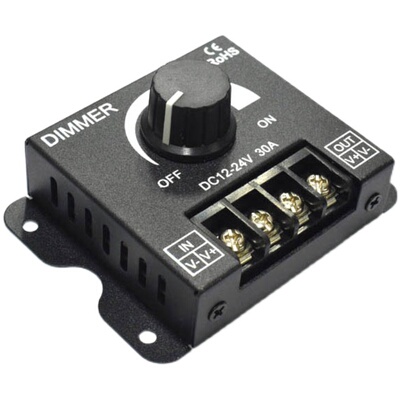 led调光器亮度调节控制DIMMER旋钮调压无极开关DC12V-24V 30A直流