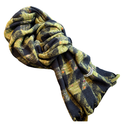 冬季拼色千鸟格披肩围巾