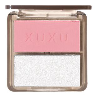 XUXU高光腮红盘低饱和显色自然提亮粉质细腻修容一体盘纯欲新手女