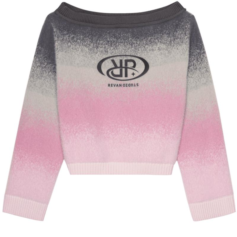 REVAN芮范设计师款甜酷风渐变色挂脖毛衣RN70601134