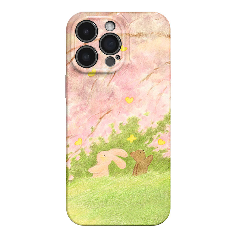 樱花树下适用iphone17新款苹果16promax小米14华为mate80小兔vivos30荣耀500女opporeno15可爱一加ace6手机壳