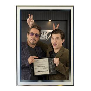 漫威水晶摆台相框包邮复盟4钢铁侠蜘蛛侠死侍照片画框礼物买2送1