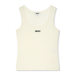 DKNY唐可娜儿春夏短款内搭背心女打底上衣简约高级感LOGO绣花紧身