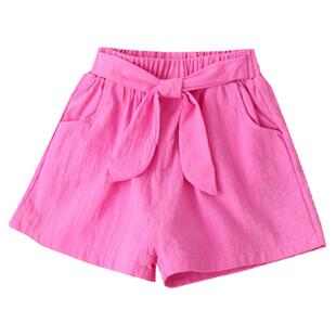 女童短裤夏季新款纯棉薄款休闲裤女宝四角外穿裤子韩版小学生中裤
