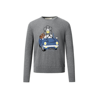 COLORGOOSE花鹅头敞篷提花毛衫