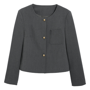 图曼朵棕色西装外套女春高级感教师通勤面试正装百褶裙西服套装裙