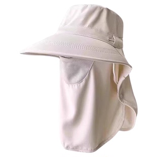 全方位防晒帽透气遮脸面罩护颈一体太阳帽防紫外线户外遮阳帽女夏