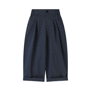 布丁哈鲁童装秋装女童裤子2026春秋新款儿童百搭休闲波点阔腿裤