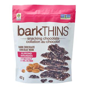 美国原装进口BarkThins杏仁海盐黑巧克力薄脆饼干片零食566克