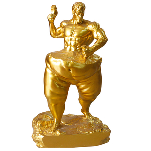 创意自我雕琢自律人物雕塑摆件健美健身比赛奖杯刻字纪念品工艺品