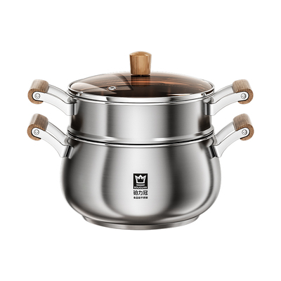 304不锈钢双层大容量复底汤锅