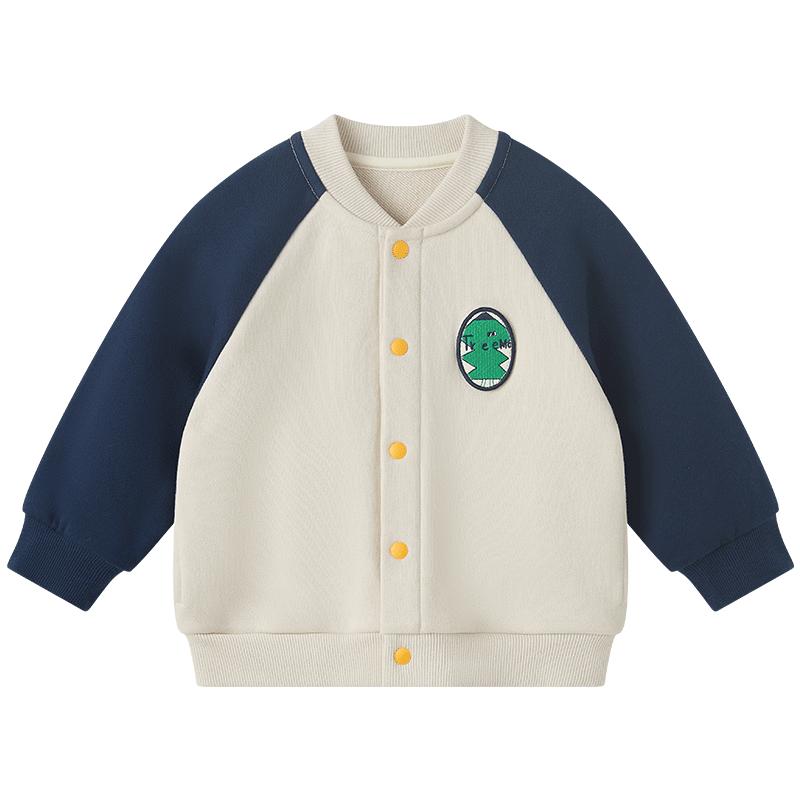 博睿恩男女寶寶外套春秋新款男兒童外出撞色休閑百搭棒球衣服童裝