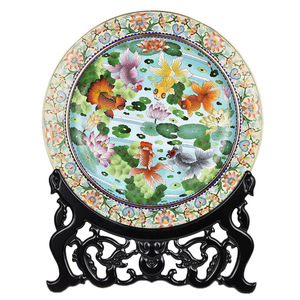 北京景泰蓝大花盘20寸赏盘金鸡报晓铜胎掐丝珐琅彩摆件开业典礼品