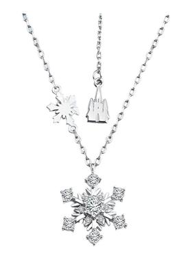 迪士尼S925冰雪奇缘雪花项链项链