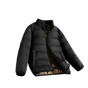 真维斯童装儿童轻薄羽绒服女孩冬季保暖棉服黑色立领鸭绒女童冬装