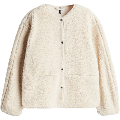 HM女装短外套秋季圆领休闲舒适简约泰迪绒夹克 1228915