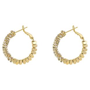 金色碎银子大圈圈耳环女轻奢高级感秋冬耳钉2025新款爆款素圈耳饰