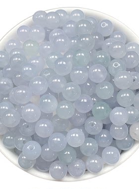翡翠天然A货浅紫色散珠DIY手串