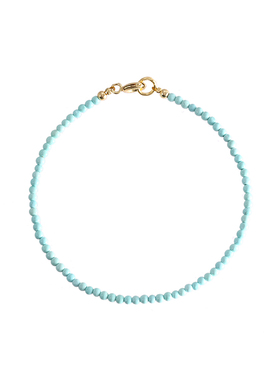 天然原矿绿松石手链女极细手串夏