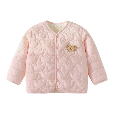 宝宝夹棉上衣秋冬婴儿加绒保暖衣儿童外套男女童棉衣打底冬季棉服