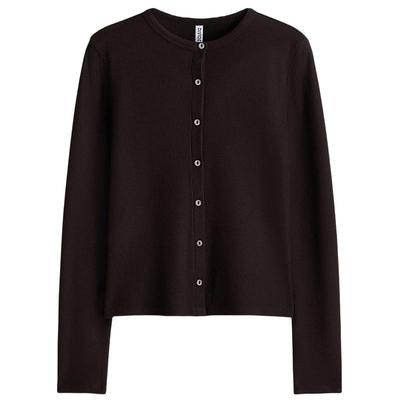 HM女装毛针织衫2025秋季新款气质冬装华夫格开衫外套1300929