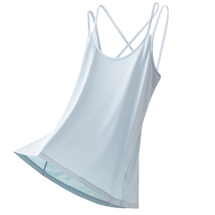 冰丝吊带睡衣女短裤两件套美背带胸垫背心睡裤夏莫代尔家居服套装