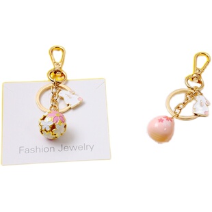 日式恋爱 樱花铃铛钥匙扣包包挂件日和娃娃猫头鹰 多款