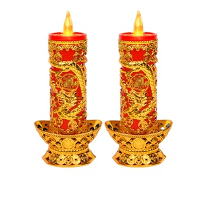 LED电子蜡烛灯无烟电烛台礼佛招财神灯长明灯摇摆火焰电池可插电