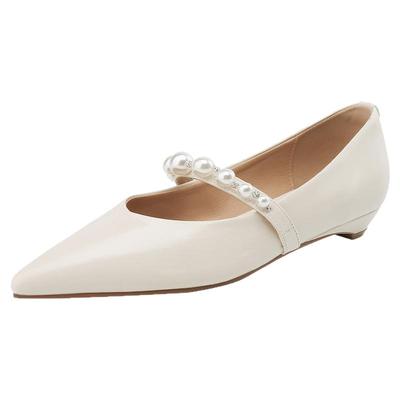 达芙妮银色单鞋女尖头玛丽珍女鞋