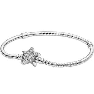 Pandora潘多拉Moments不对称星形链扣蛇骨链手链DIY素链