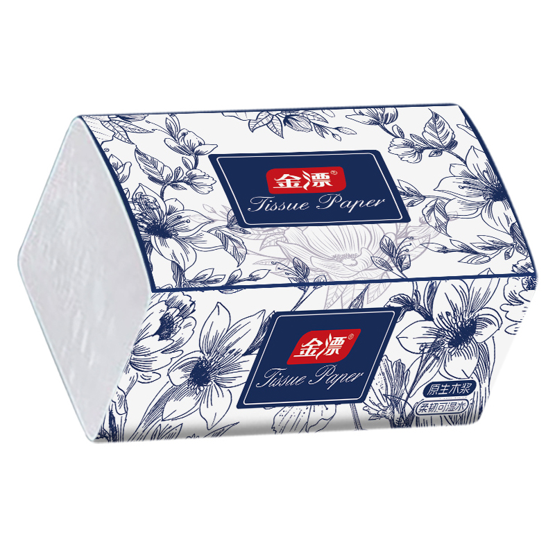 金漂大包加量装原生木浆抽纸亲肤柔软湿水不易破面巾纸