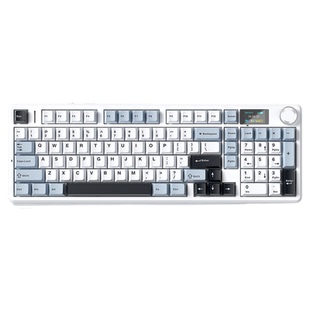 狼蛛F99MAX客制化机械键盘无线三模电竞办公多功能旋钮RGB智能屏