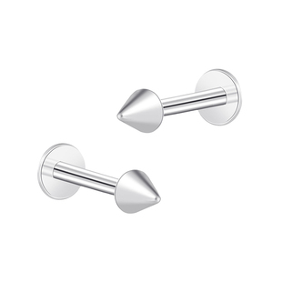 恶魔唇钉女钛合金耳钉养耳洞穿刺尖锥螺纹平底耳骨钉耳环钛钢耳饰