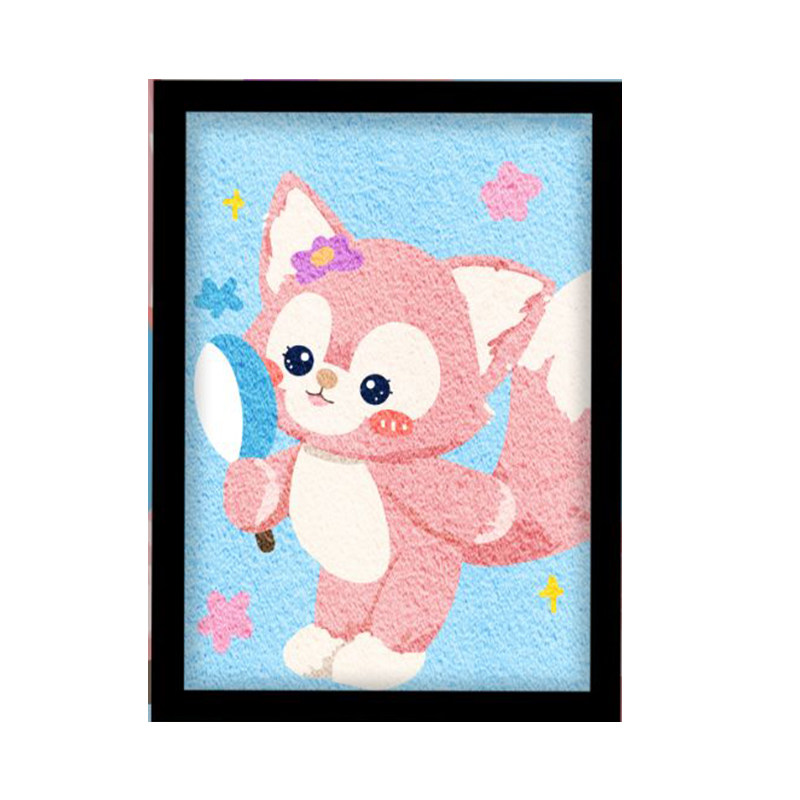 玲娜贝儿卡通儿童diy手工纸浆画室内装饰画亲子美术活动材料包