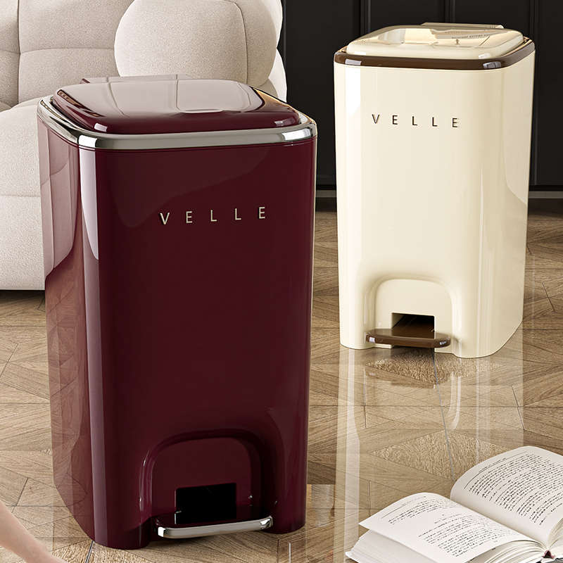 垃圾桶家用客厅轻奢高档2025新款厨房卫生间大容量简约双层纸篓桶