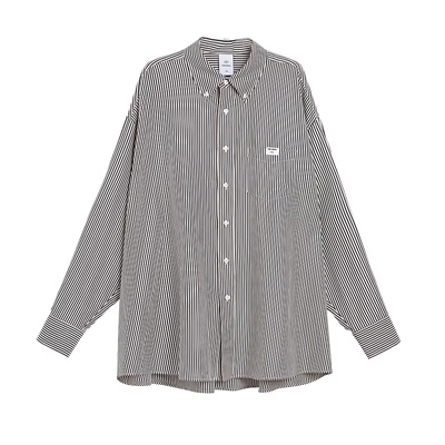 TurnSignal蓝色条纹衬衫外套女