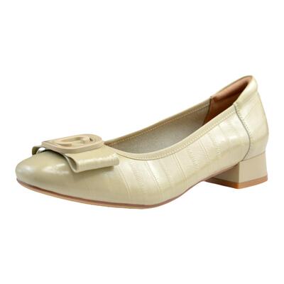 度嘉班妮通勤粗跟牛皮单鞋