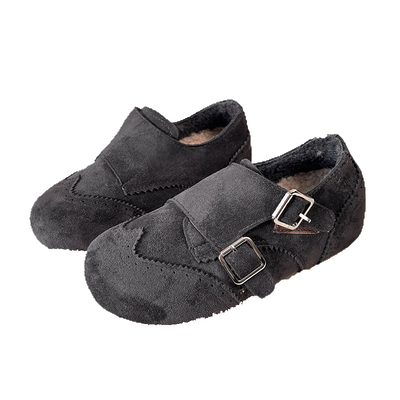 今年超火的~内增高复古反绒勃肯鞋女2025冬季搭扣加绒乐福毛毛鞋