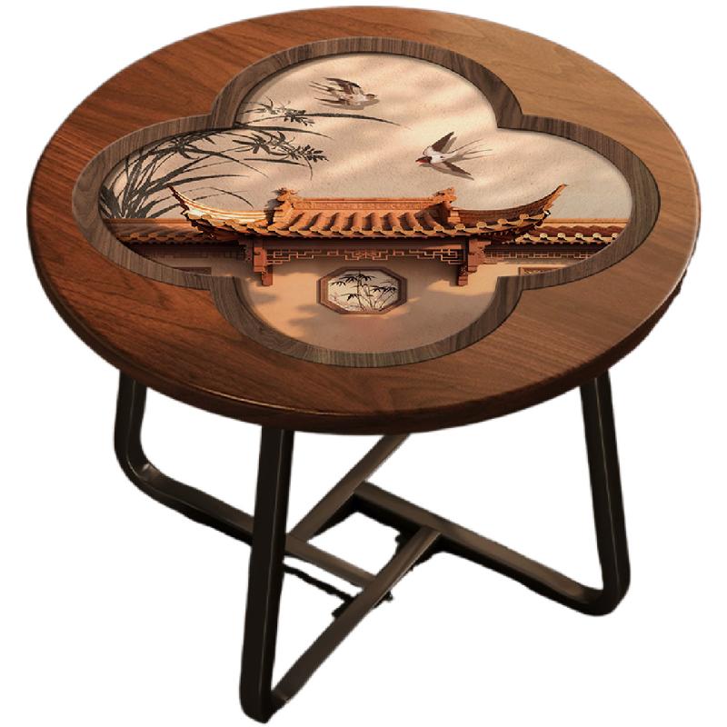 茶几客厅布置家用2025新款中式沙发小桌子阳台茶桌卧室床头小圆桌