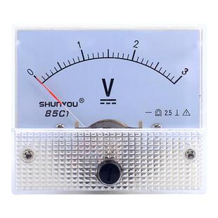 伊莱科指针式直流电压表85C1-V伏特表机械表头1~600V工程高精度
