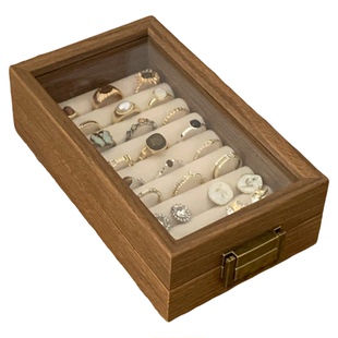 便携耳钉耳环收纳盒旅行复古戒指耳饰品收纳ins中古风首饰盒展示